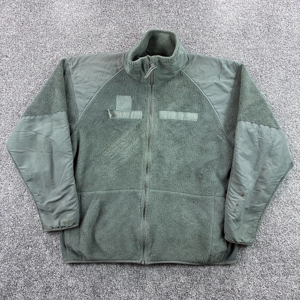 GEN III‎ Jacket Mens L Green US Army Fleece Cold Weather Full Zip Mock Neck